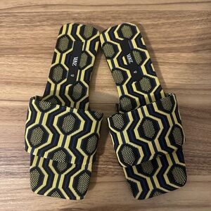 Zara Yellow and Blue Geometric pattern Shoes